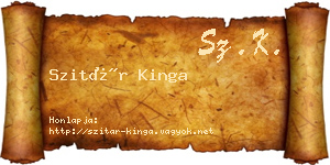 Szitár Kinga névjegykártya